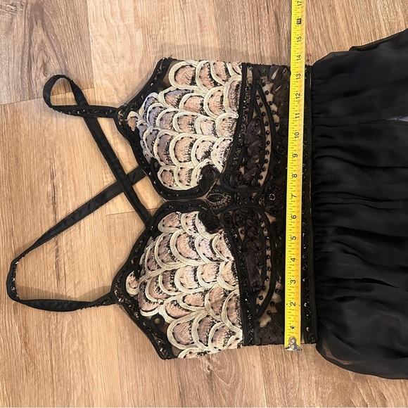 Sue Wong Nocturne Black Beaded Embroidered Maxi Gown Dress Size 4 Formal Prom - Picture 14 of 16